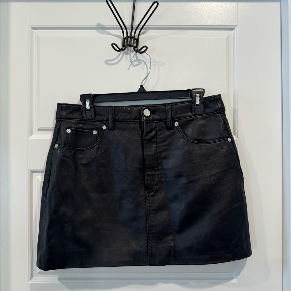 Blank NYC Black Leather Mini Skirt